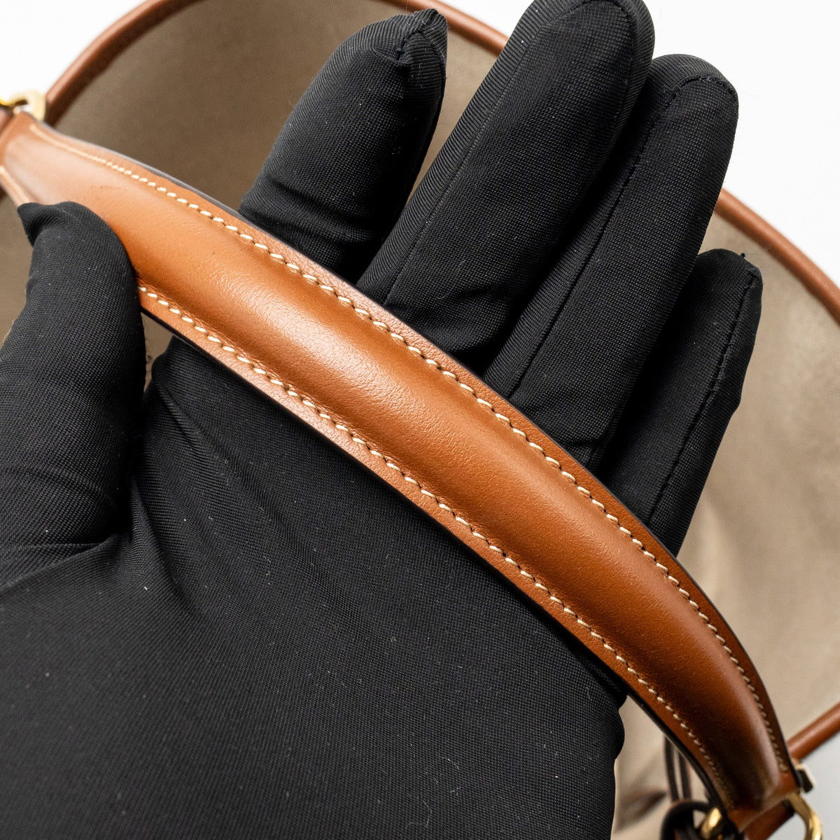Celine 16 Bucket Bag Canvas / Leather Natural / Tan GHW