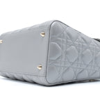 DIOR MEDIUM LADY DIOR LAMBSKIN GREY LGHW