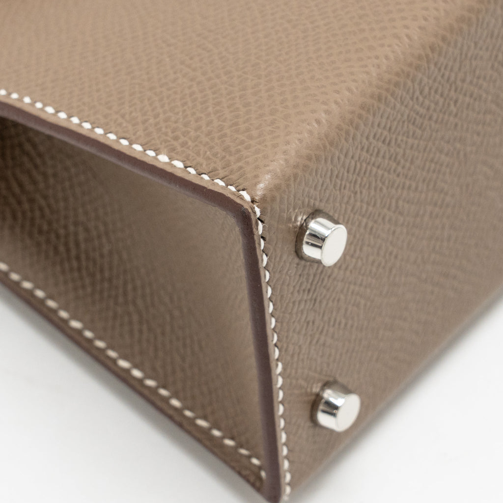 HERMES mini kelly II Epsom Etoupe SHW