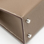 HERMES mini kelly II Epsom Etoupe SHW