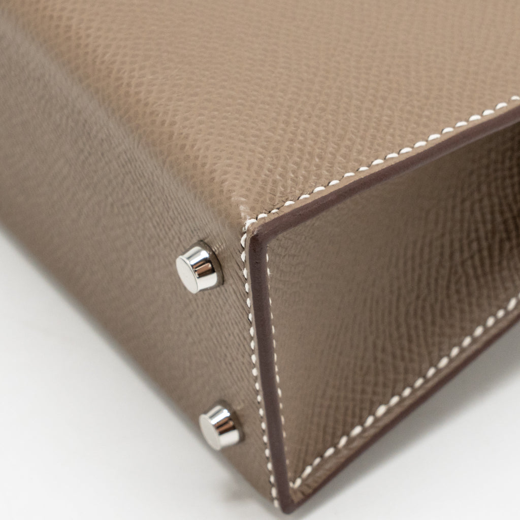 HERMES mini kelly II Epsom Etoupe SHW