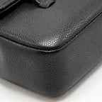 Chanel Preppy Coco Clutch with Leather Strap Caviar Black GHW (Microchip)