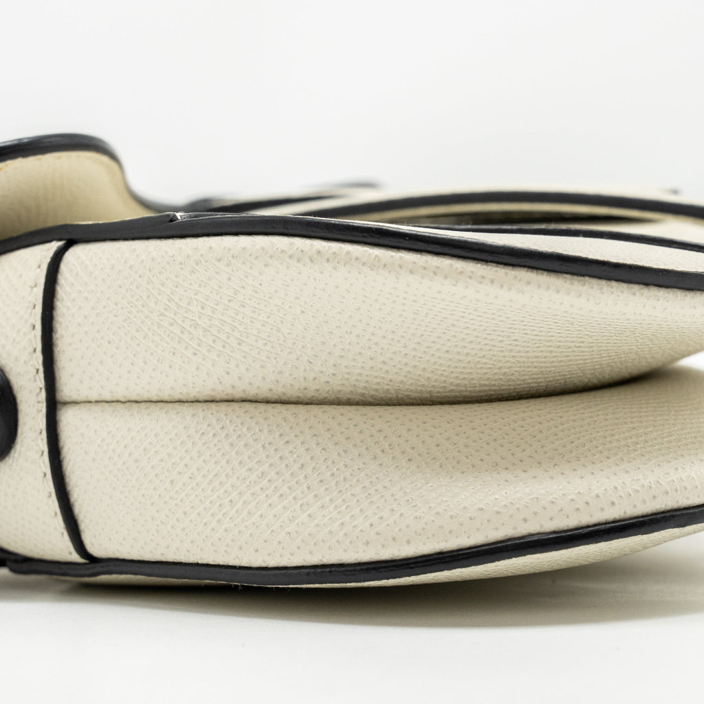 DIOR MINI SADDLE BAG CALFSKIN WHITE GHW