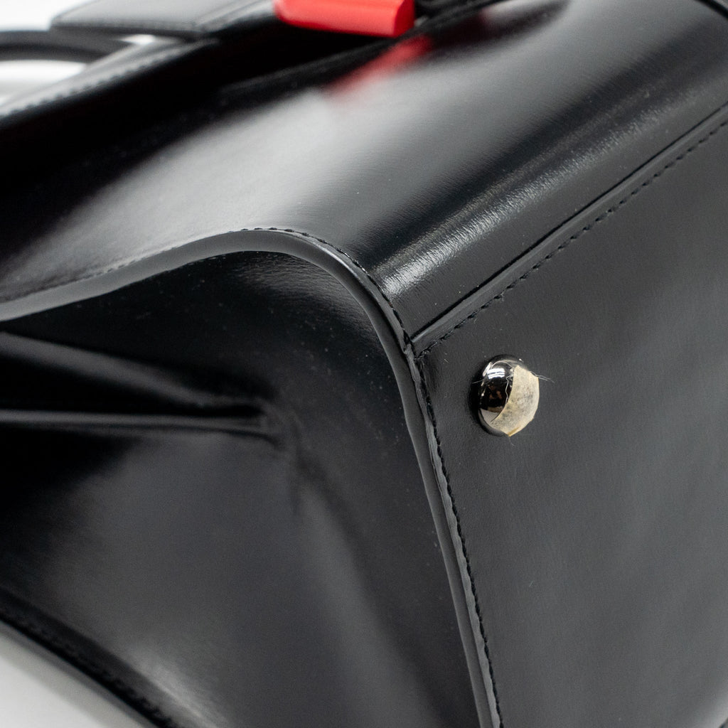 Delvaux brilliant MM box leather black with multicolour hardware