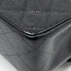 CHANEL MEDIUM CLASSIC DOUBLE FLAP BAG CAVIAR BLACK SHW