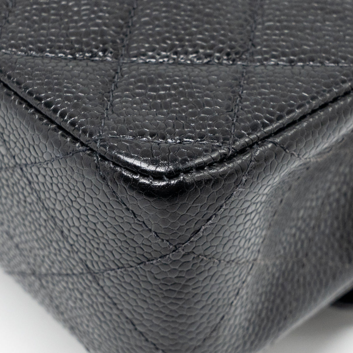 CHANEL MEDIUM CLASSIC DOUBLE FLAP BAG CAVIAR BLACK SHW
