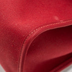 HERMES HERBAG 31 ZIP BAG CANVAS/HUNTER LEATHER RED SHW