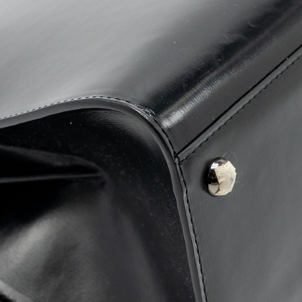 Delvaux brilliant MM box leather black with multicolour hardware