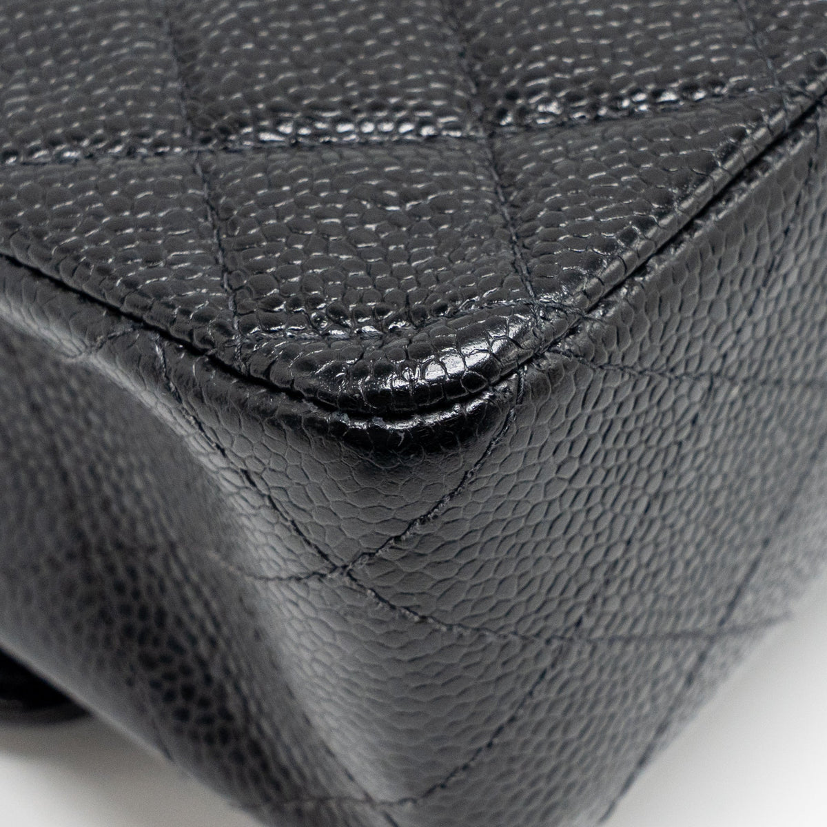 CHANEL MEDIUM CLASSIC DOUBLE FLAP BAG CAVIAR BLACK SHW