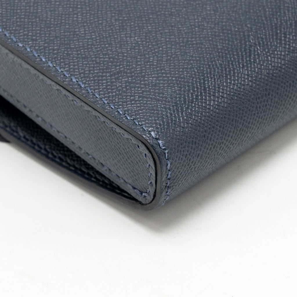HERMES Charniere to go pouch Madame Blue Nuit GHW