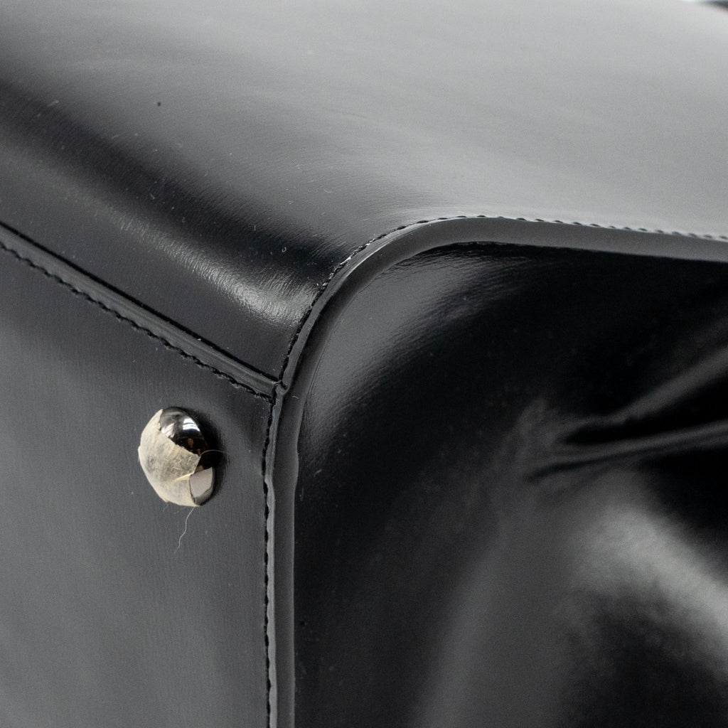 Delvaux brilliant MM box leather black with multicolour hardware