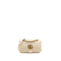 Gucci Small Marmont Shoulder Bag Matelassé chevron leather White GHW