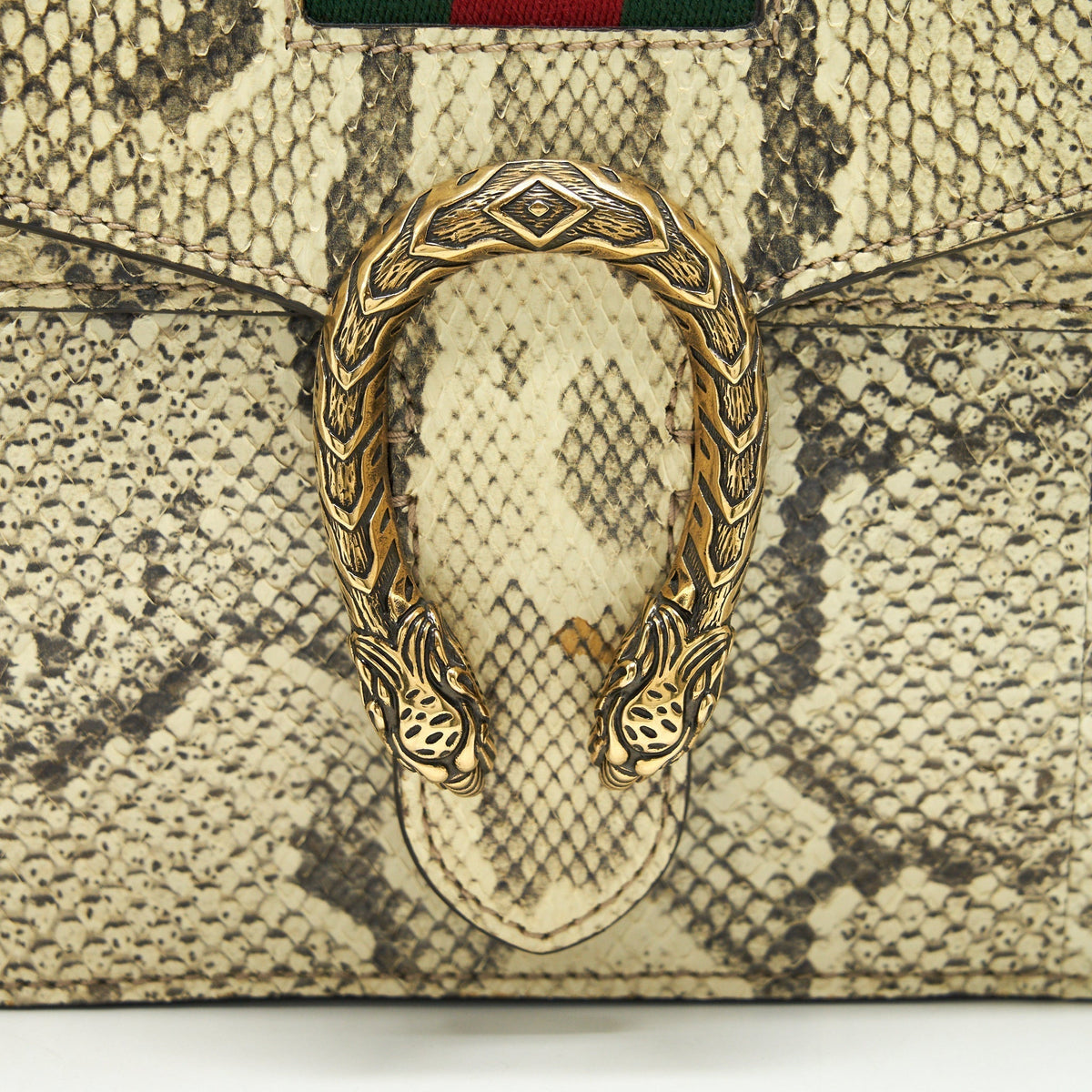 GUCCI DIONYSUS PYTHON MEDIUM SHOULDER BAG IN BEIGE