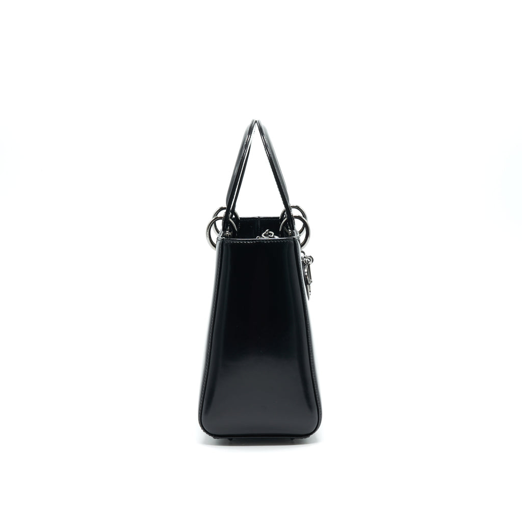 CHRISTIAN DIOR MEDIUM LADY DIOR CALFSKIN IN BLACK BHW