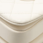 CHANEL TOP HANDLE TRENDY CC FLAP BAG LAMBSKIN WHITE RGHW (MICROCHIP)