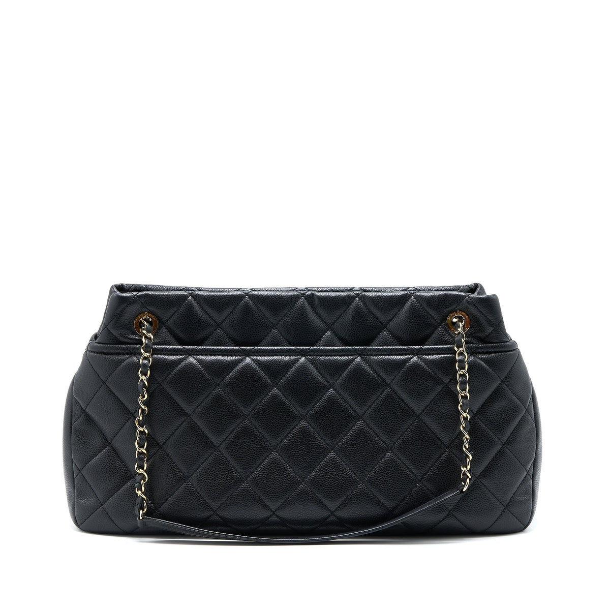 CHANEL MATELASSE CHAIN TOTE BAG CAVIAR BLACK GHW