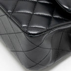 CHANEL MEDIUM CLASSIC DOUBLE FLAP BAG LAMBSKIN BLACK SHW