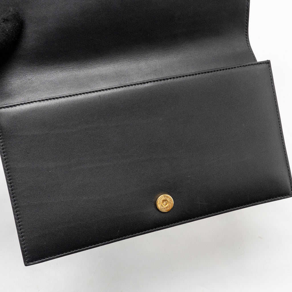 Saint Laurent/YSL Small Hearts Kate Clutch Calfskin Black/Metallic Red GHW