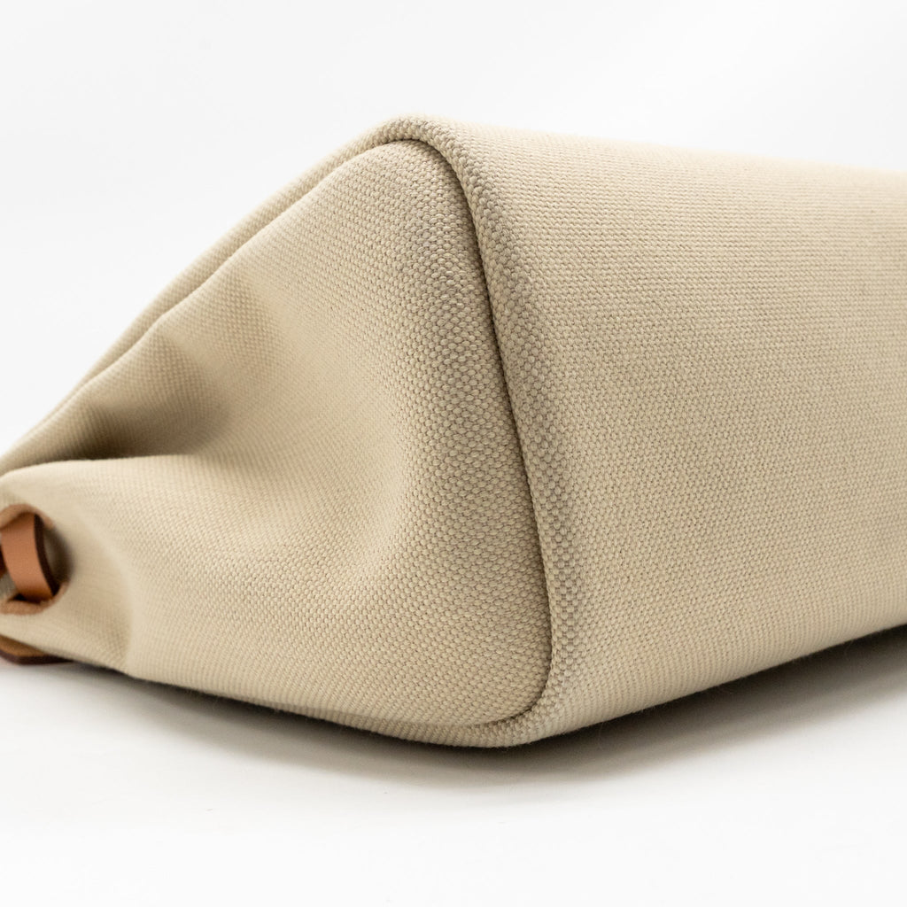 Hermes herbag 31 zip bag canvas/hunter leather beton SHW
