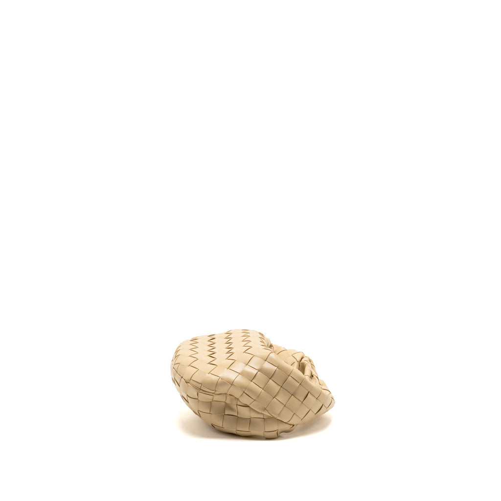 BOTTEGA VENETA MINI JODIE INTRECCIATO LEATHER LIGHT BEIGE GHW