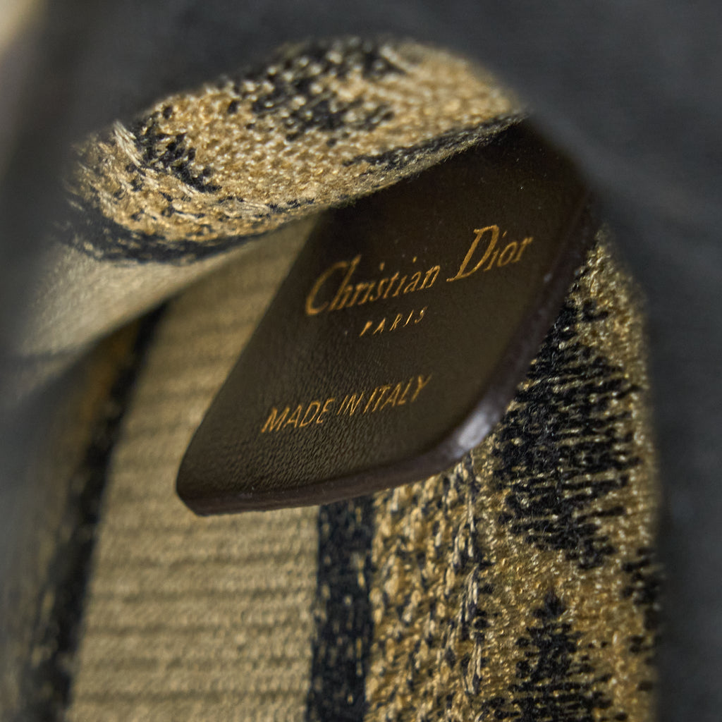 DIOR MINI BOOK TOTE MIZZA EMBROIDERY BEIGE/BLACK