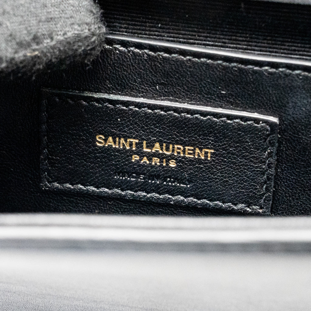 Saint Laurent/YSL Small Hearts Kate Clutch Calfskin Black/Metallic Red GHW