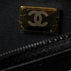 CHANEL QUILTED WALLET ON CHAIN SHINY CALFSKIN BLACK GHW (MICROCHIP)