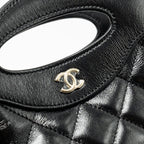 CHANEL MINI 31 CLUTCH WITH CHAIN SHINY CALFSKIN BLACK LGHW (MICROCHIP)