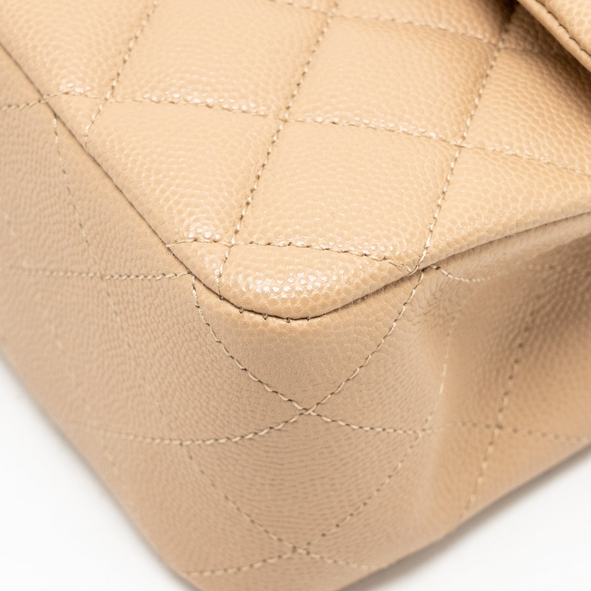 CHANEL MEDIUM CLASSIC DOUBLE FLAP BAG CAVIAR DARK BEIGE LGHW