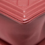 CHANEL MEDIUM BOY BAG LAMBSKIN BURGUNDY GHW