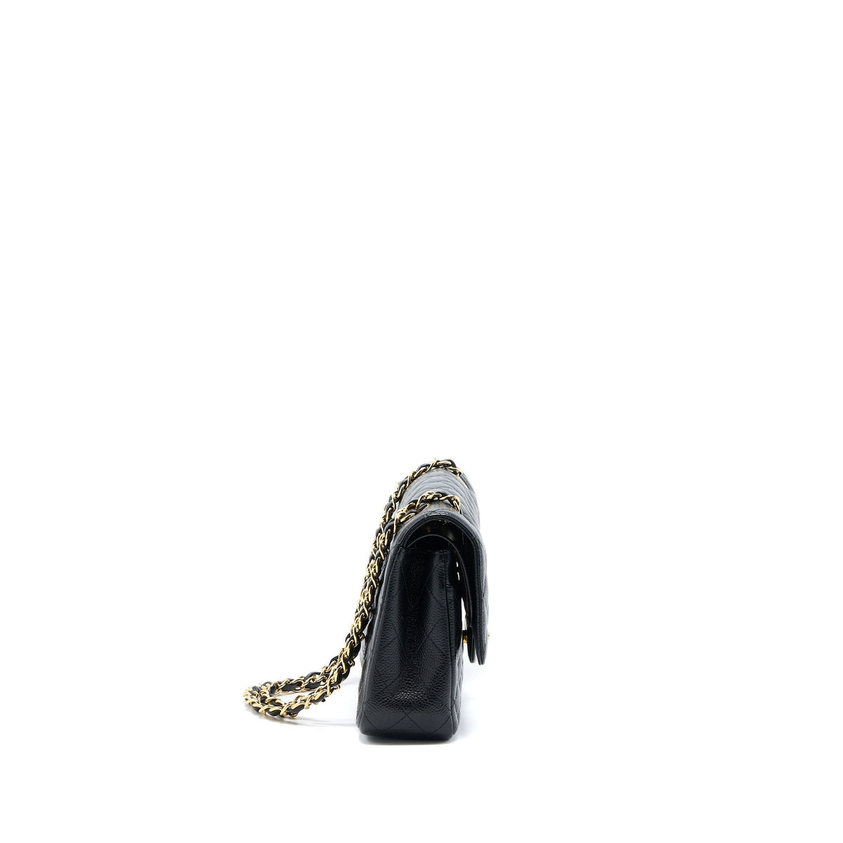 CHANEL MEDIUM CLASSIC DOUBLE FLAP BAG CAVIAR BLACK GHW