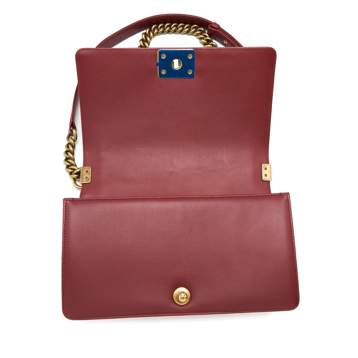 CHANEL MEDIUM BOY BAG LAMBSKIN BURGUNDY GHW