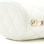 CHANEL SMALL VANITY CASE LAMBSKIN WHITE LGHW (MICROCHIP)