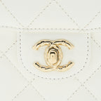 CHANEL SMALL VANITY CASE LAMBSKIN WHITE LGHW (MICROCHIP)