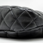 CHANEL 22K HOBO SHOULDER BAG LAMBSKIN BLACK GHW (MICROCHIP)