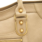 BALENCIAGA MEDIUM METALLIC EDGE CITY BAG BEIGE LGHW