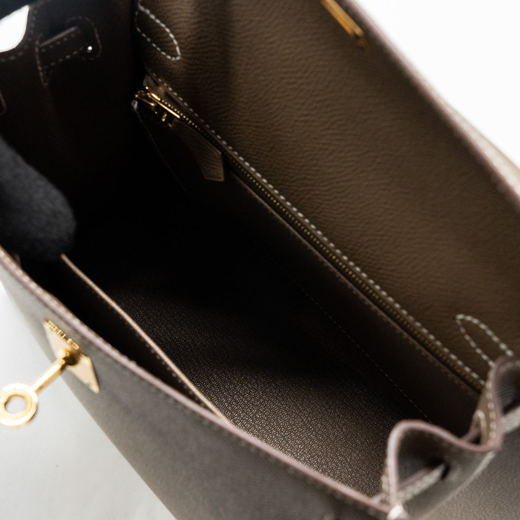 Hermes Kelly 25 Epsom etoupe GHW