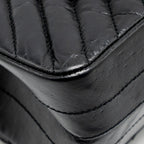 CHANEL SMALL 2.55 REISSUE DOUBLE FLAP BAG CHEVRON AGED CALFSKIN SO BLACK
