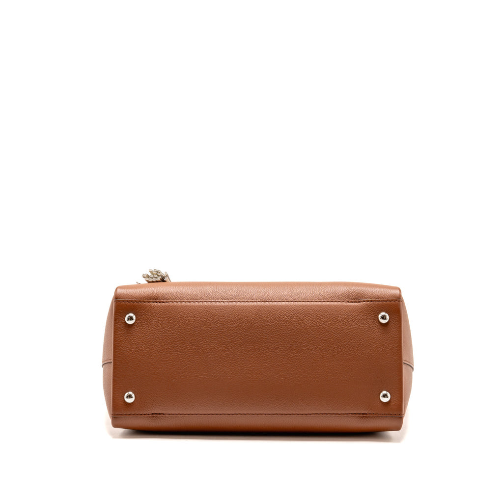 Louis Vuitton Lockmeto Tote Bag with Tassel Grained Calfskin Caramel SHW