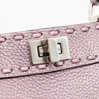 Fendi Peekaboo ISeeU Petite Cuoio Romano Leather Metallic Pink SHW