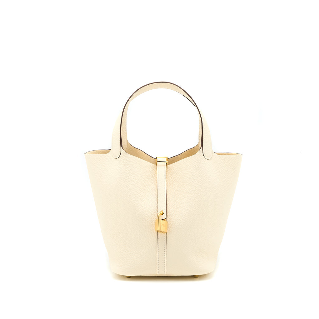 Hermes Picotin 22 Lock Bag Clemence Nata GHW
