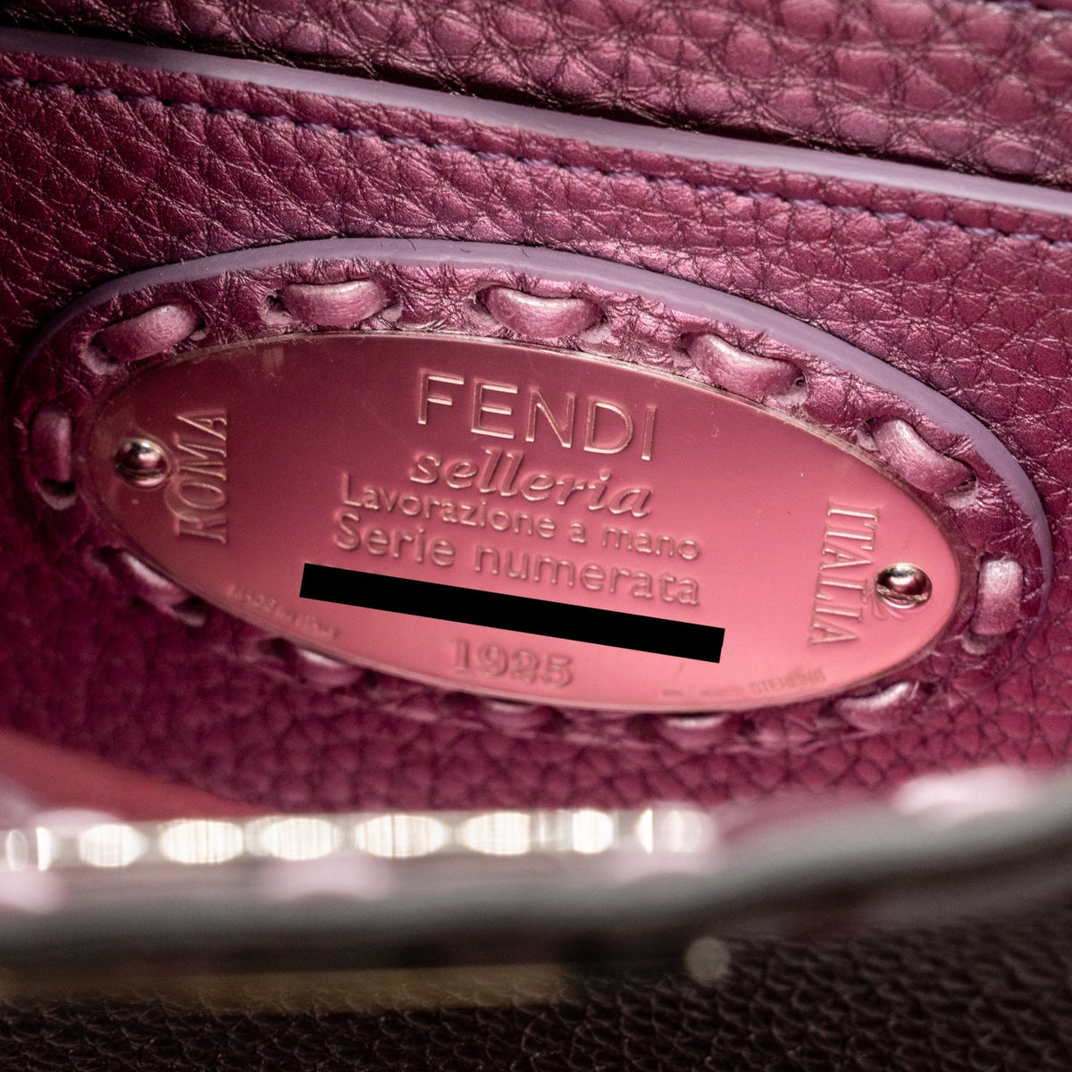 Fendi Peekaboo ISeeU Petite Cuoio Romano Leather Metallic Pink SHW