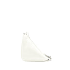 PRADA TRIANGLE LEATHER SHOULDER BAG WHITE SHW