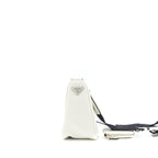 PRADA TRIANGLE LEATHER SHOULDER BAG WHITE SHW