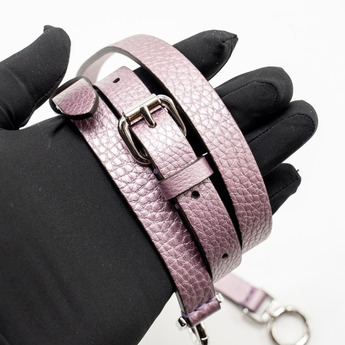 Fendi Peekaboo ISeeU Petite Cuoio Romano Leather Metallic Pink SHW
