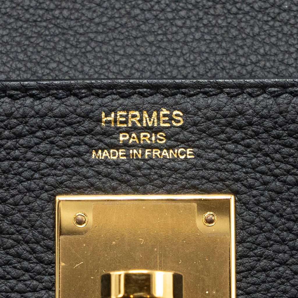 Hermes Kelly 28 Togo Black GHW