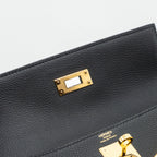 Hermes Kelly 28 Togo Black GHW