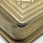 CHANEL MEDIUM BOY BAG HORSEHAIR / CALFSKIN BLACK / GOLD RUTHENIUM HARDWARE