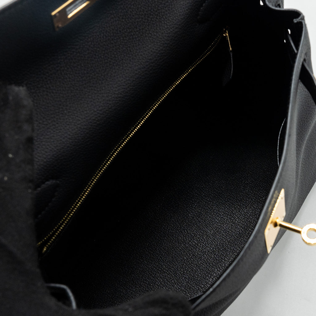 Hermes Kelly 28 Togo Black GHW