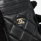 CHANEL 23K CARD HOLDER CAVIAR BLACK GHW(MICROCHIP)